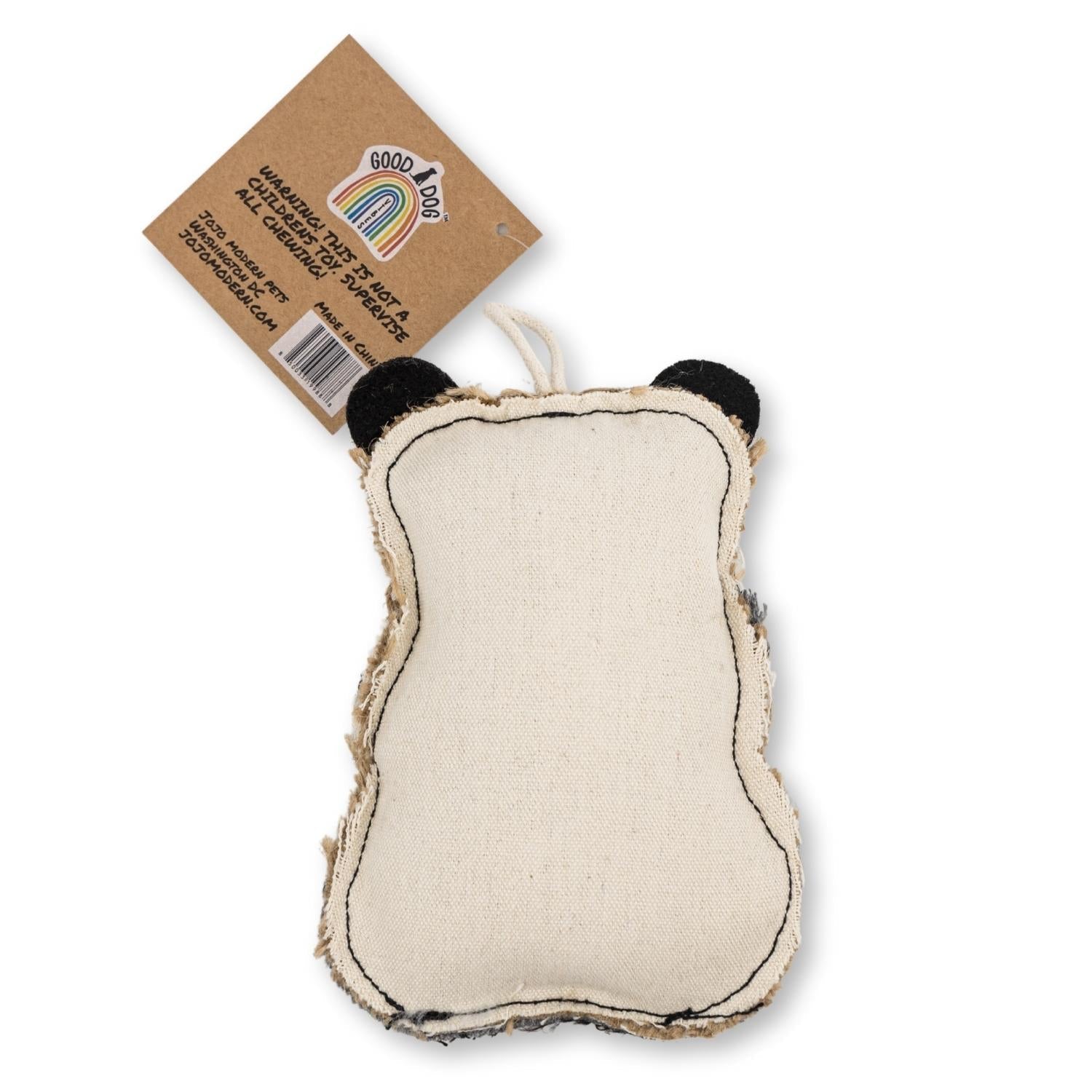 Canvas & Jute Panda - Shaped Dog Chew Toy – Durable, Safe and Non - Toxic - Mac's Got More