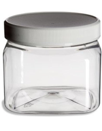 Clear PET Plastic Grip Dry/Liquid Food Storage Jars w/ Caps (Food Grade - BPA Free) - Mac's Got More