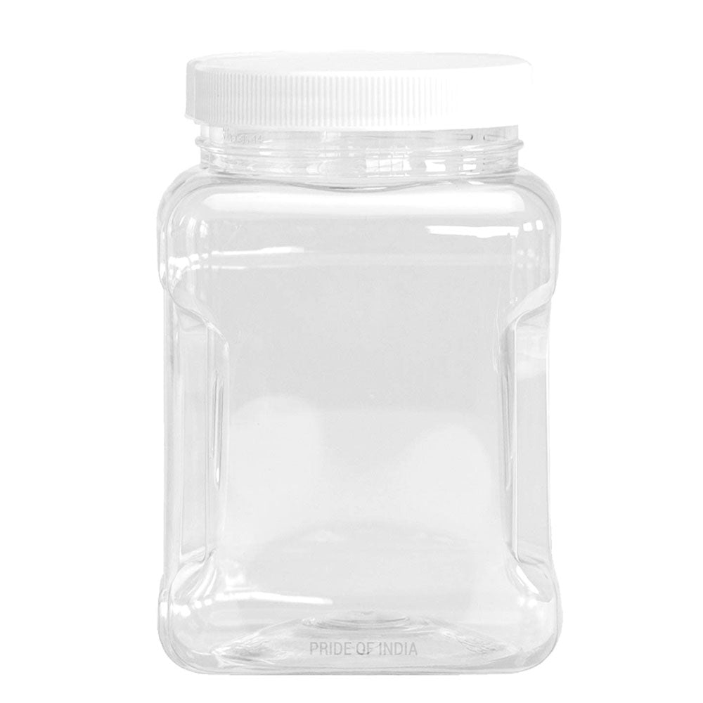 Clear PET Plastic Grip Dry/Liquid Food Storage Jars w/ Caps (Food Grade - BPA Free) - Mac's Got More
