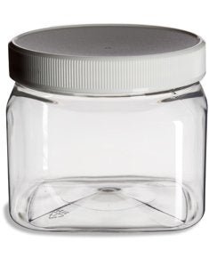 Clear PET Plastic Grip Dry/Liquid Food Storage Jars w/ Caps (Food Grade - BPA Free) - Mac's Got More