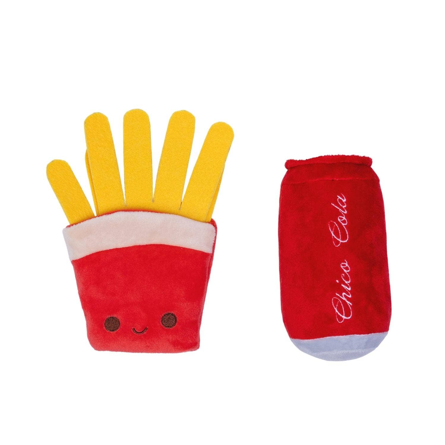 Cola & Fries Plush Dog Toy Gift Set – with Squeaker & Crinkle Paper for Fun Play - Mac's Got More