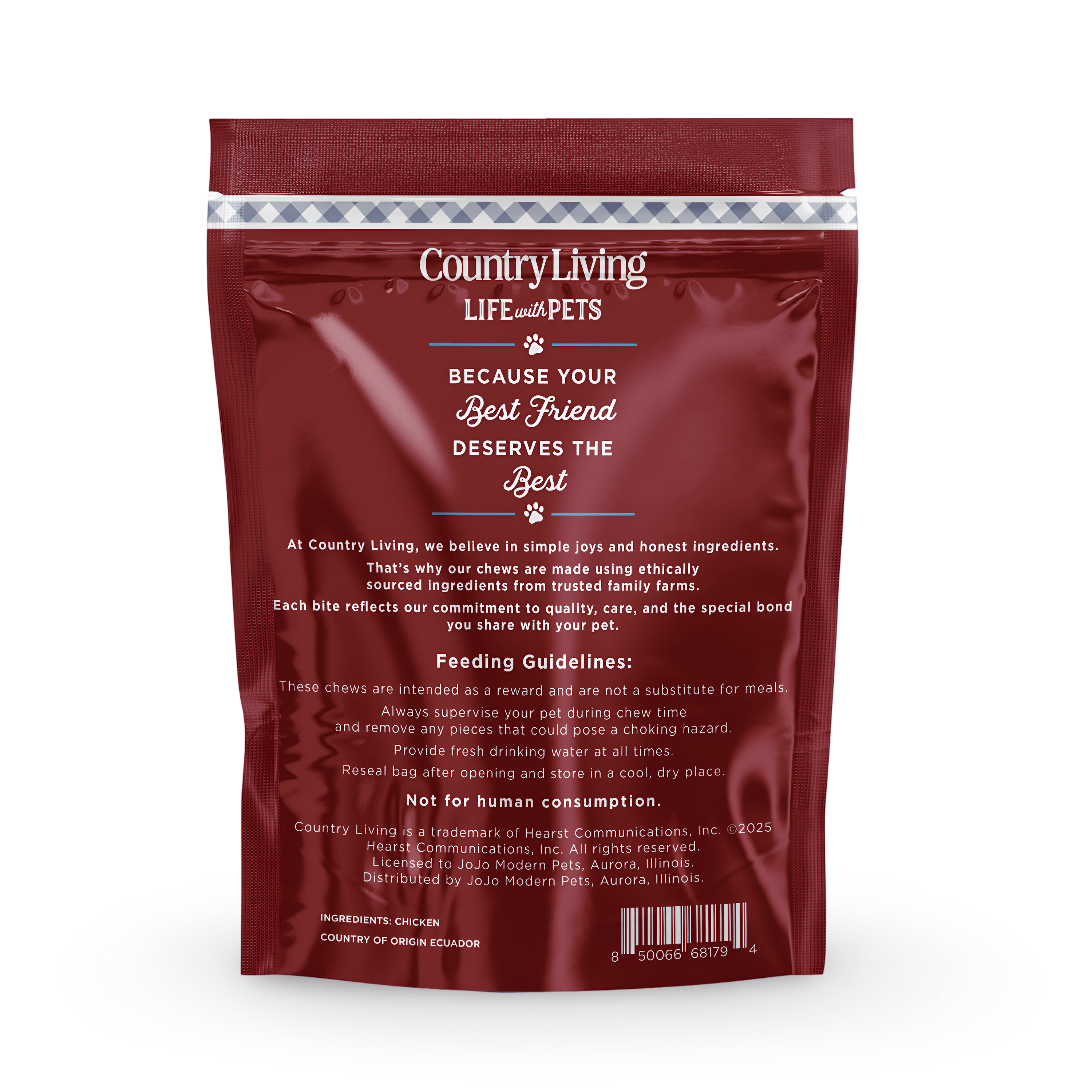 Country Living 4” - 5” Beef Flavored Chicken Sausage Dog Treats – 15 Count Bag – Soft & Chewy, High - Protein Training & Reward Treats – Grain - Free, No Artificial Flavors or Preservatives - Mac's Got More