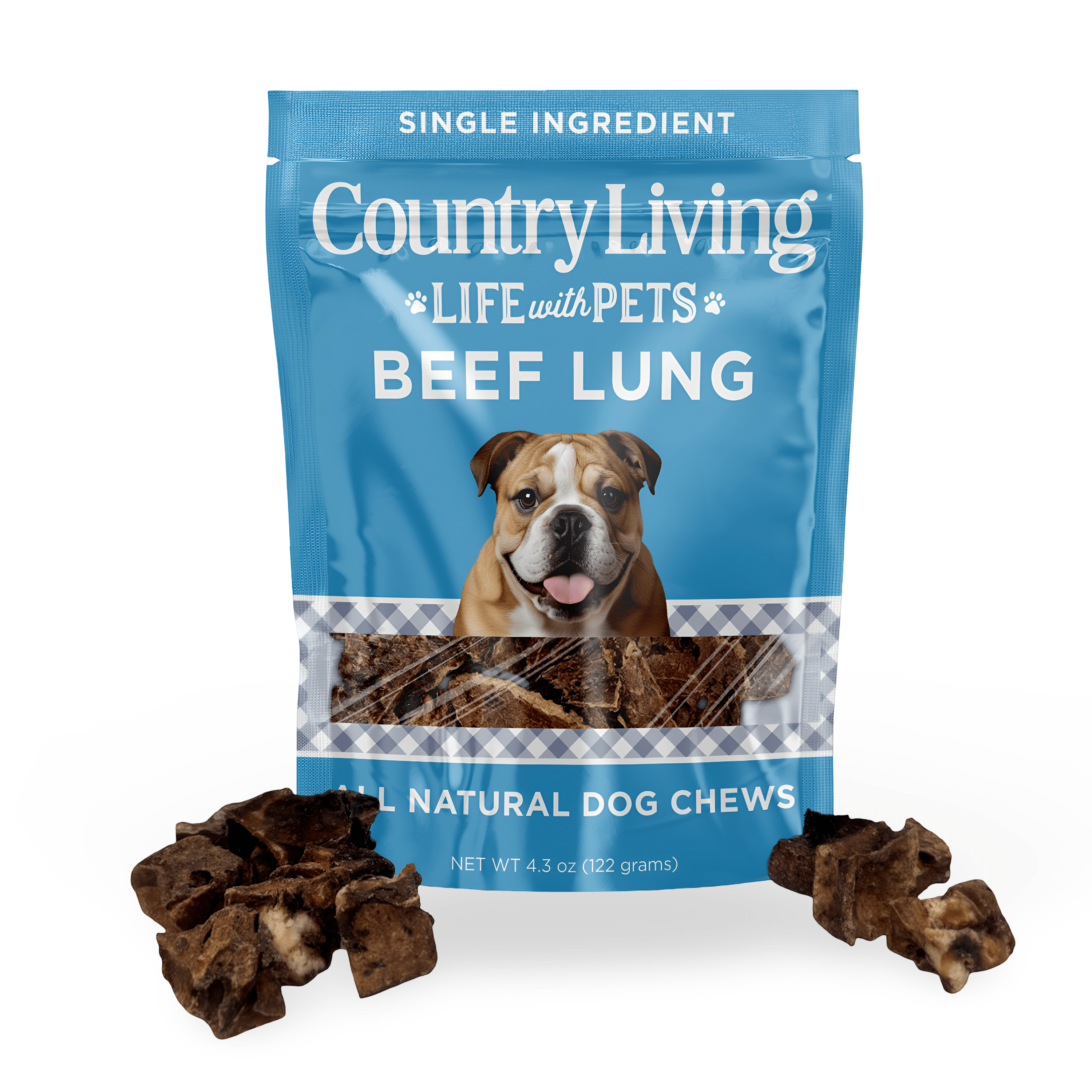 Country Living 4” - 6” Beef Lung Slices Dog Treats – 8oz Bag – 100% Natural, Single - Ingredient, High - Protein, Grain - Free Dog Treats – Crunchy & Lightweight - Mac's Got More