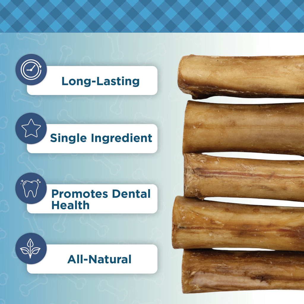 Country Living 5” - 6” Beef Center Cut Bones for Dogs – 5 Count Bag – All - Natural, Long - Lasting Dog Chews – Single - Ingredient, High - Protein, Rawhide - Free – Supports Dental Health - Mac's Got More