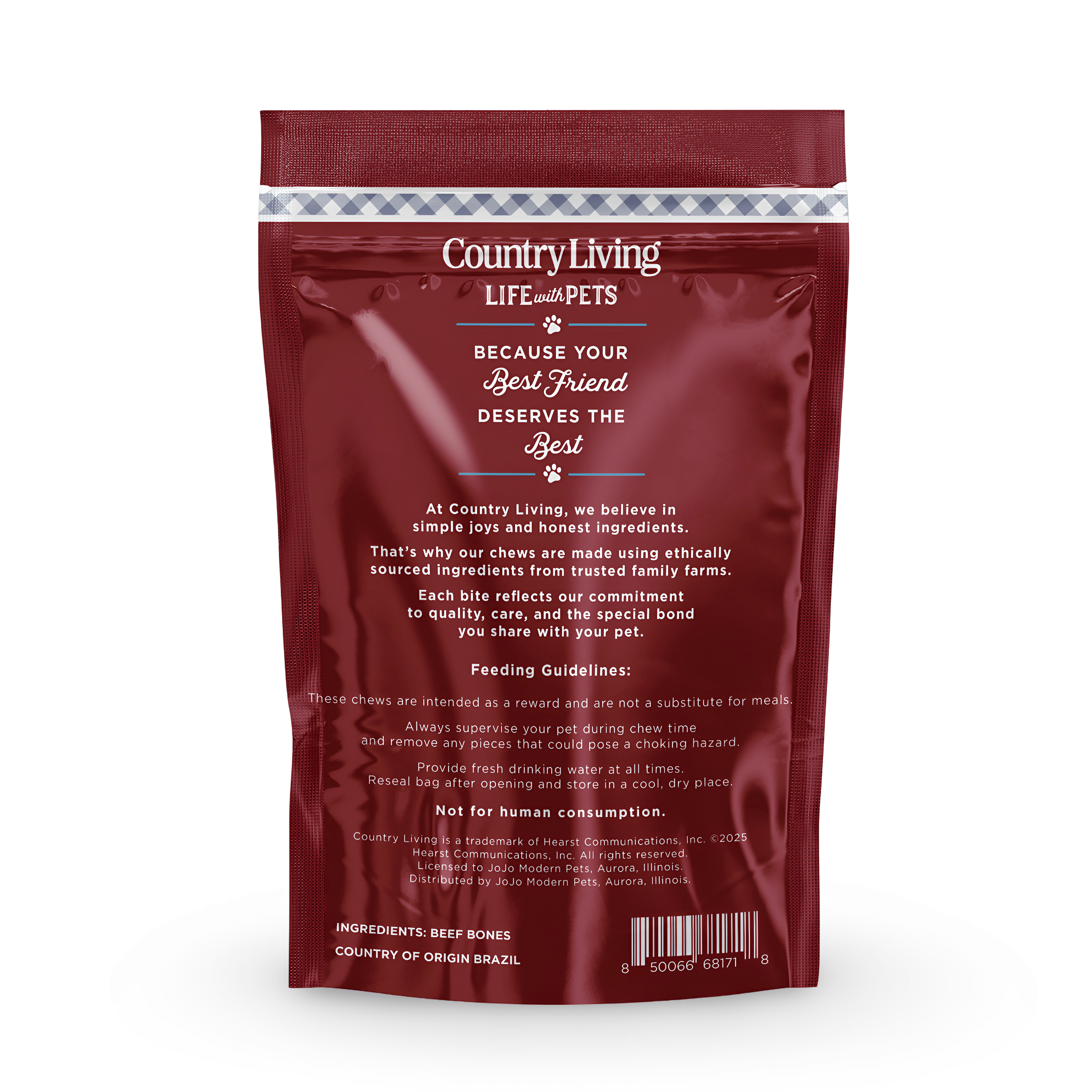 Country Living 5” - 6” Beef Center Cut Bones for Dogs – 5 Count Bag – All - Natural, Long - Lasting Dog Chews – Single - Ingredient, High - Protein, Rawhide - Free – Supports Dental Health - Mac's Got More