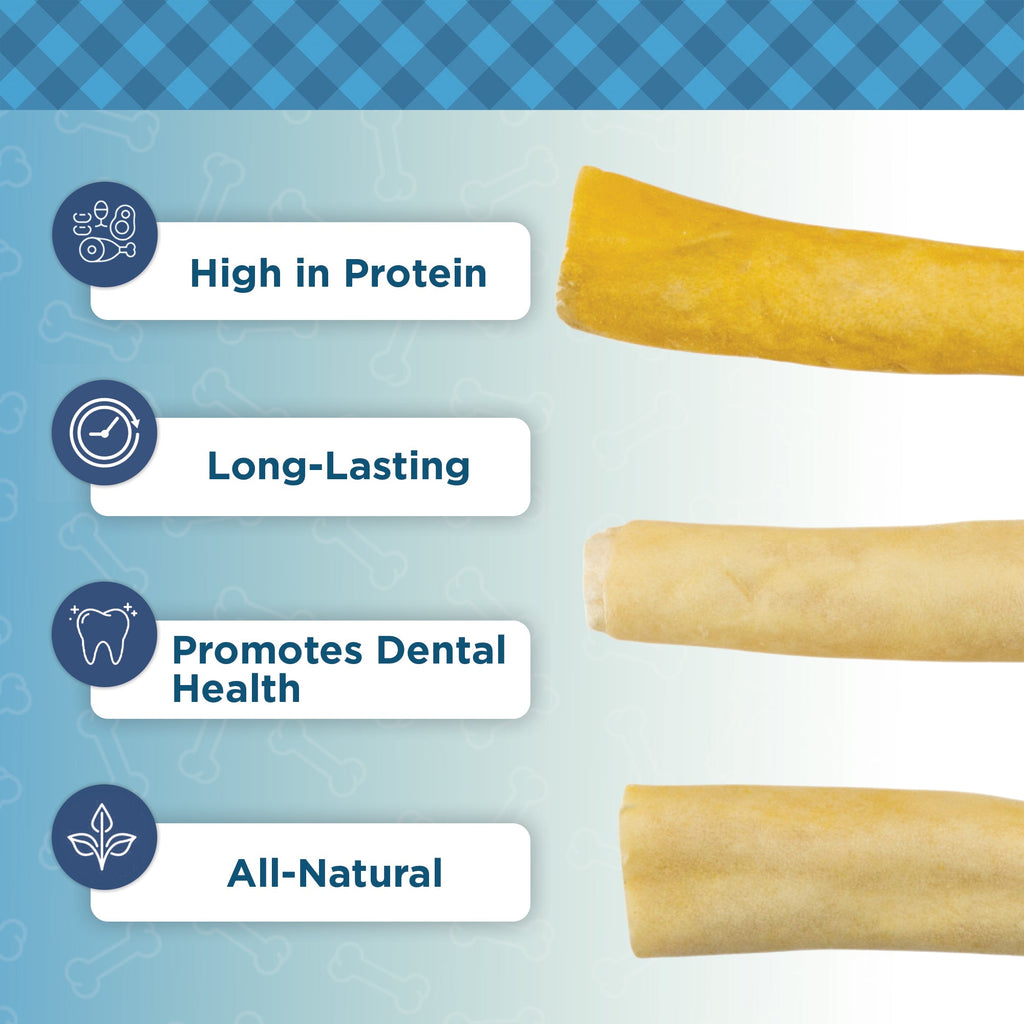 Country Living 5” - 7” Cow Tails Dog Chews – 10 Count Bag – All - Natural, Single - Ingredient, Long - Lasting Beef Chews – High - Protein, Grain - Free – Promotes Dental Health - Mac's Got More