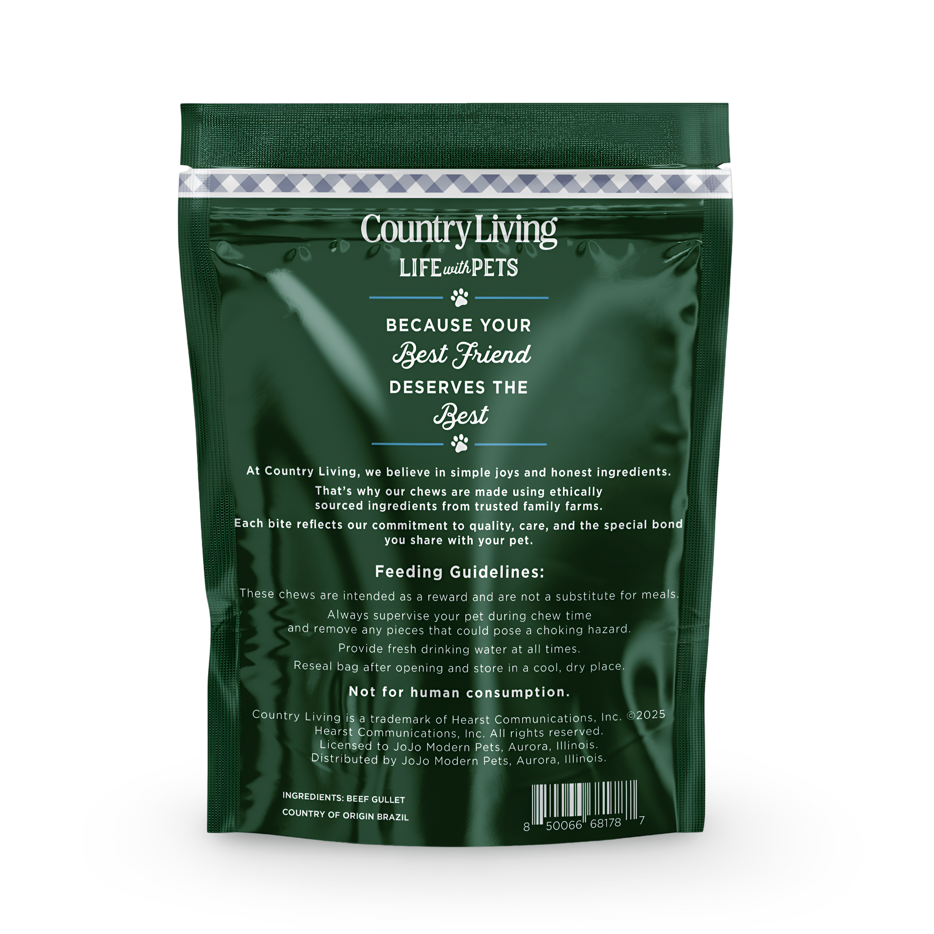 Country Living 6” Gullet Flats Dog Treats – 20 Count Bag – All - Natural Beef Esophagus Chews – High - Protein, Easily Digestible, Single - Ingredient Dog Treats – Grain - Free & Long - Lasting - Mac's Got More