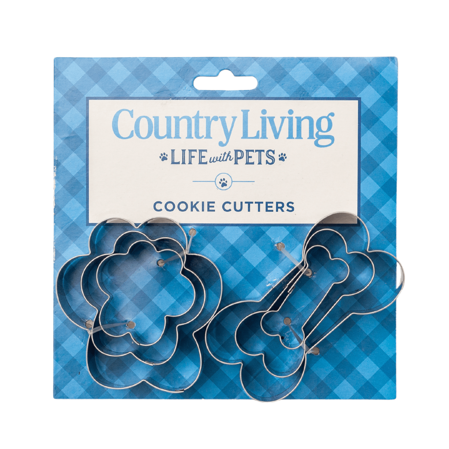 Country Living 6 - Piece Stainless Steel Cookie Cutter Set (3 Paw - Shaped, 3 Bone - Shaped) - Mac's Got More