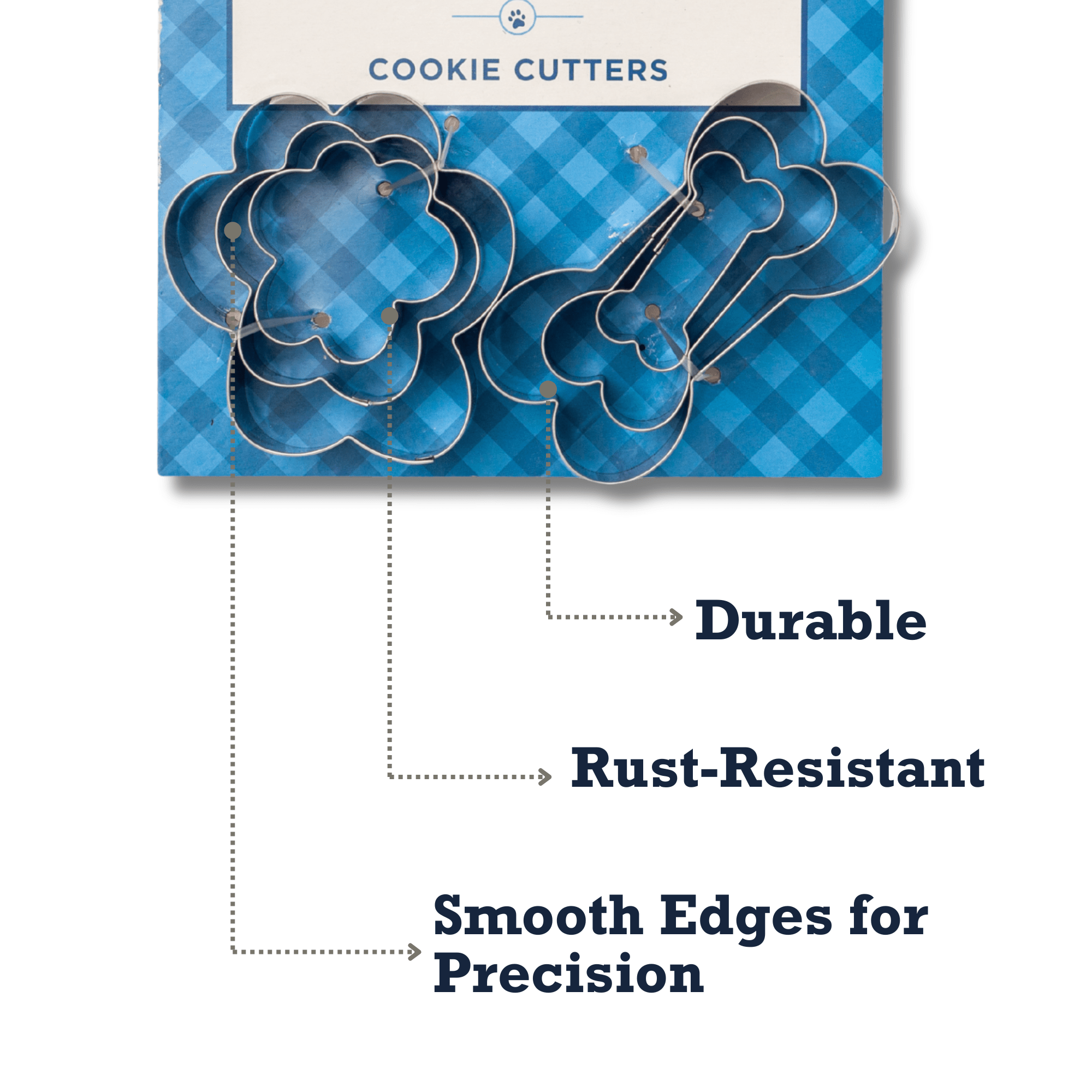 Country Living 6 - Piece Stainless Steel Cookie Cutter Set (3 Paw - Shaped, 3 Bone - Shaped) - Mac's Got More