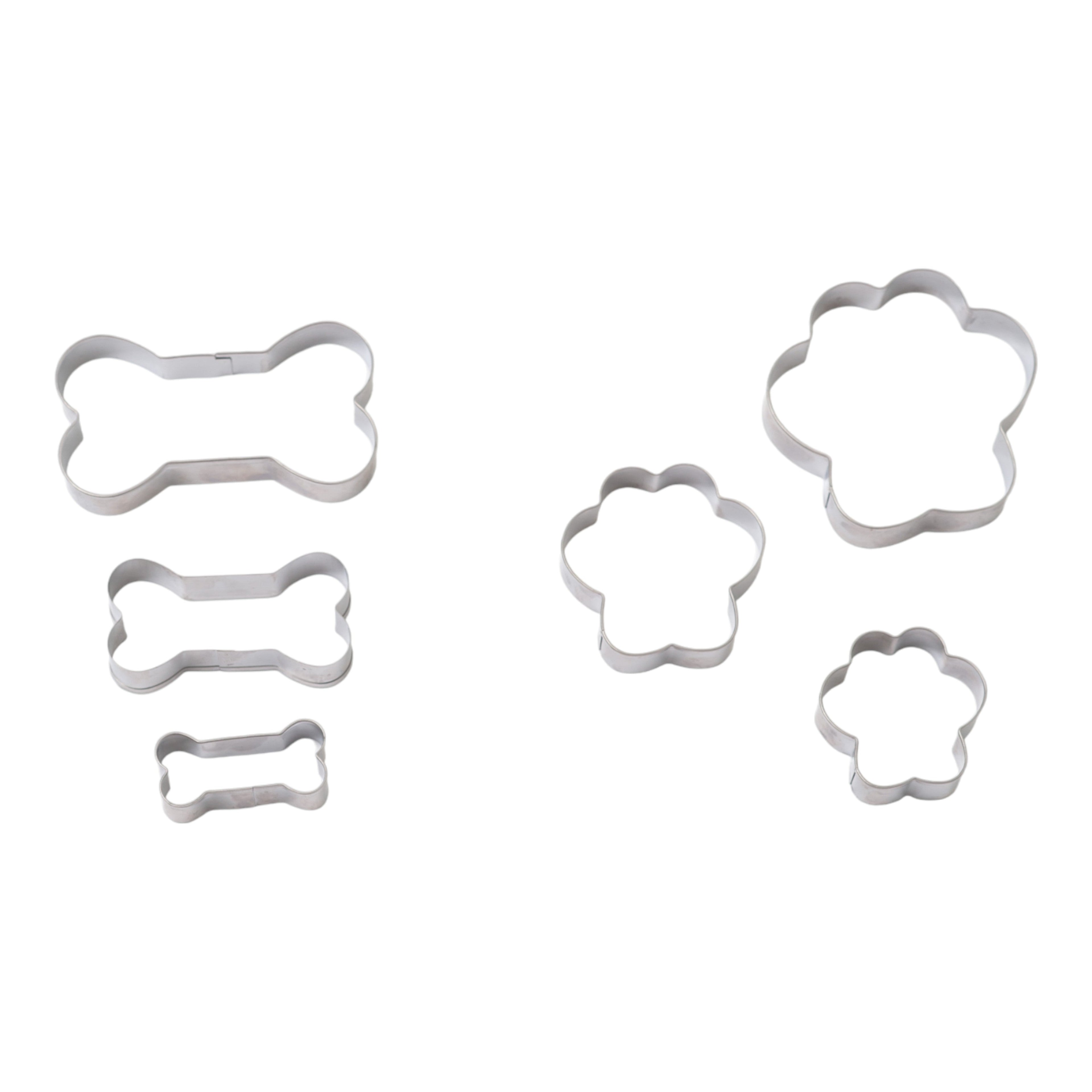 Country Living 6 - Piece Stainless Steel Cookie Cutter Set (3 Paw - Shaped, 3 Bone - Shaped) - Mac's Got More