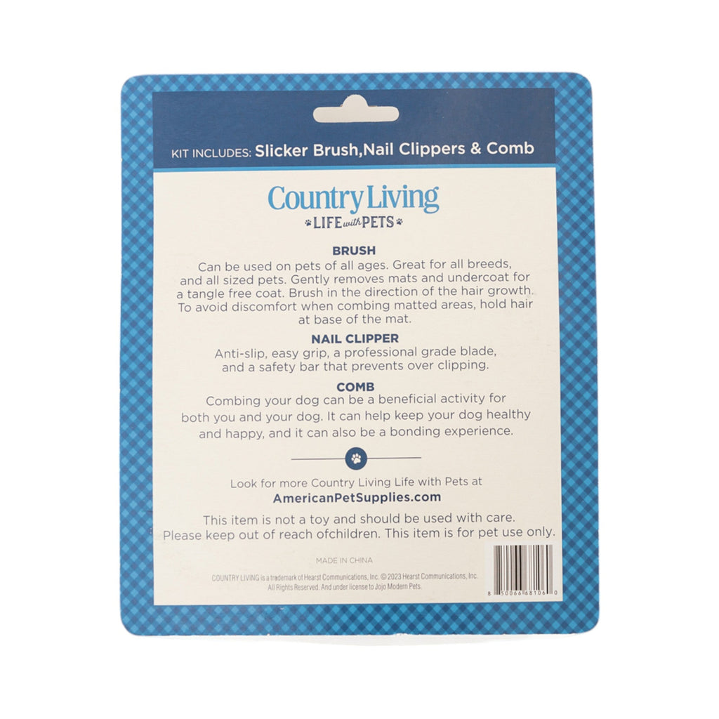Country Living All - in - One 3 - Piece Dog Grooming Kit for a Healthy and Well - Groomed Pet - Mac's Got More