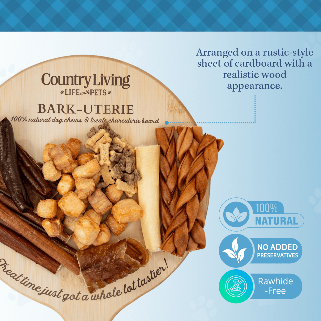 Country Living Bark - Uterie Board – Charcuterie - Inspired Natural Dog Treats Variety | Single - Ingredient, High - Protein, Grain - Free | All Breeds & Sizes - Mac's Got More