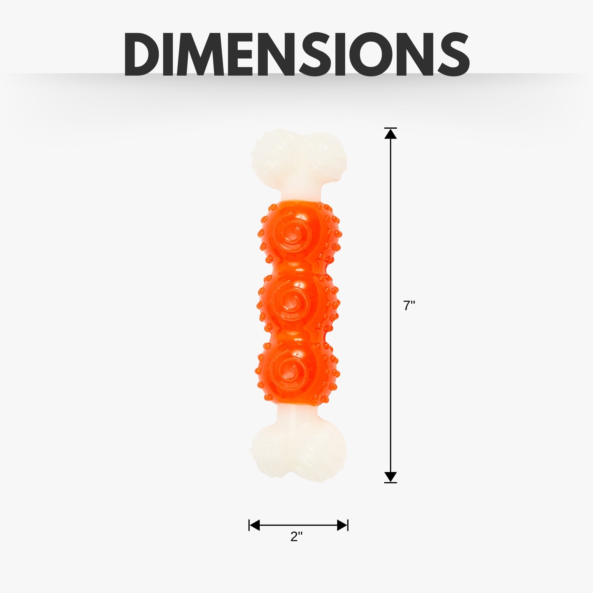 Country Living Bone - a - Treat Dog Chew Toy – Orange Bulged Balls & Green Spiral Ring - Mac's Got More