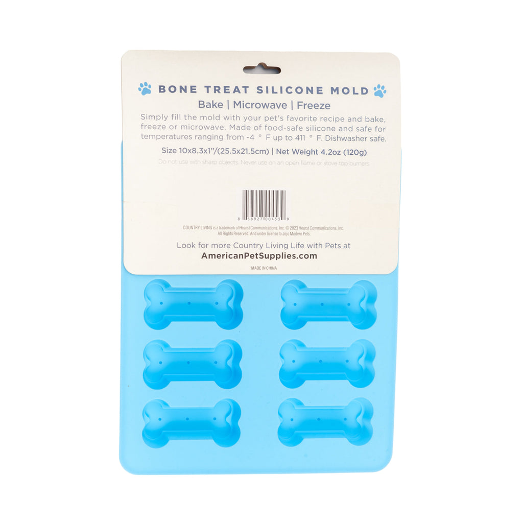 Country Living Bone - Shaped Silicone Baking Tray (10 - Cavity Mold) – for Homemade Dog Treats, Candy, Cookies, Chocolate, and Ice Cubes - Mac's Got More