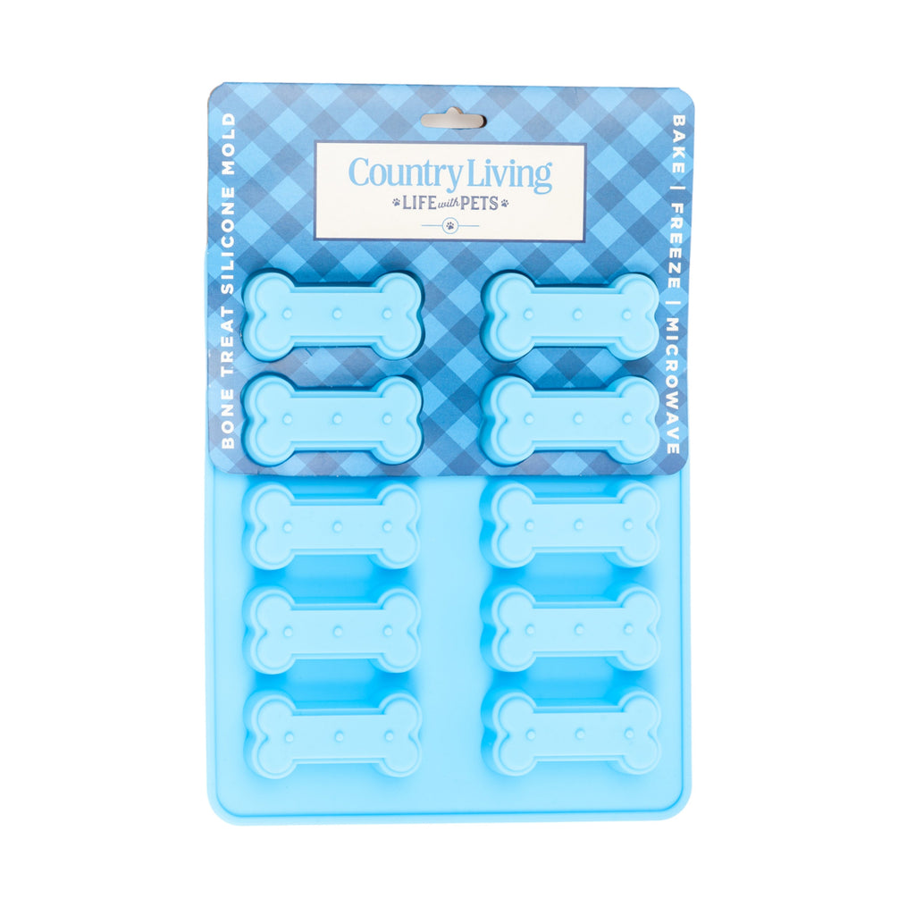 Country Living Bone - Shaped Silicone Baking Tray (10 - Cavity Mold) – for Homemade Dog Treats, Candy, Cookies, Chocolate, and Ice Cubes - Mac's Got More