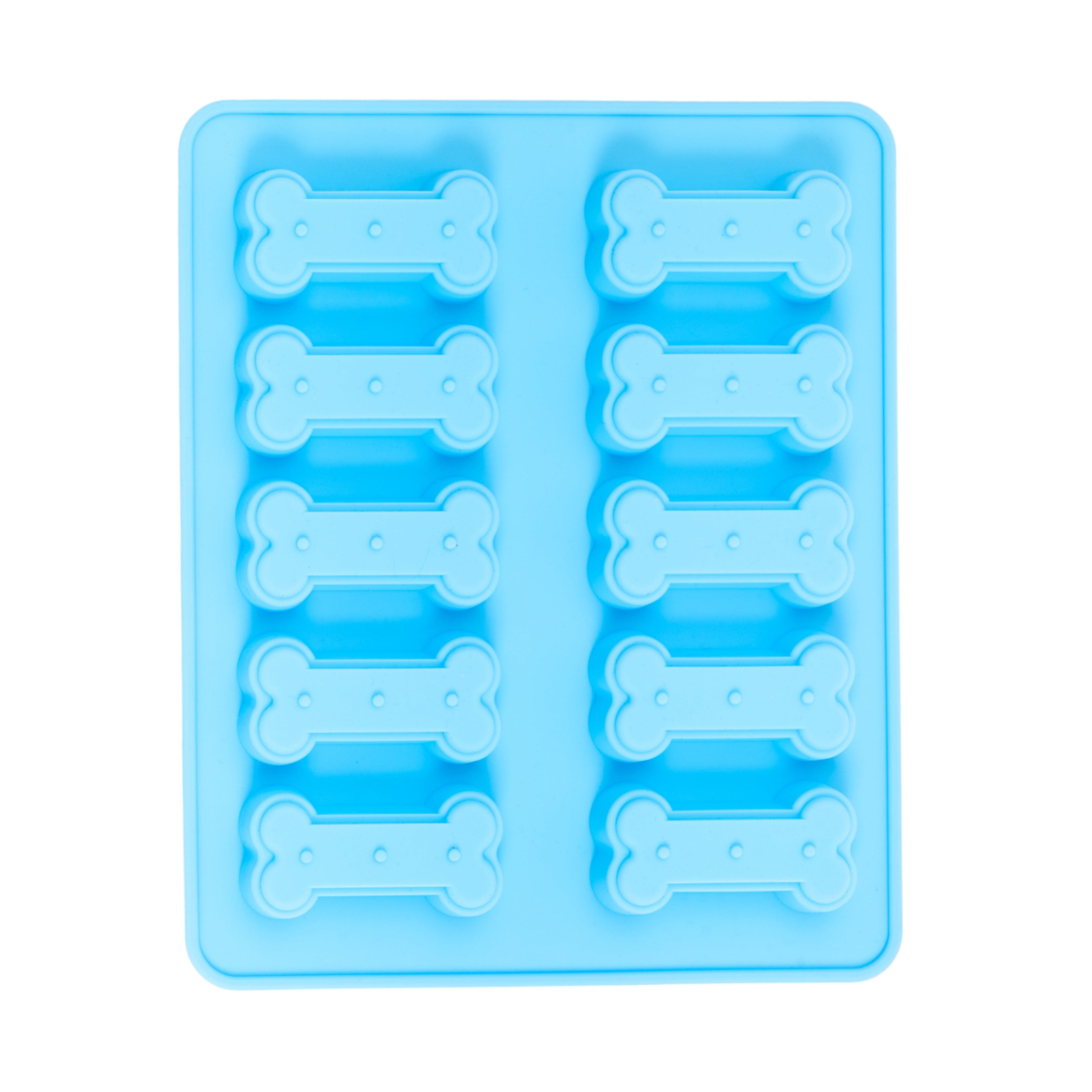 Country Living Bone - Shaped Silicone Baking Tray (10 - Cavity Mold) – for Homemade Dog Treats, Candy, Cookies, Chocolate, and Ice Cubes - Mac's Got More