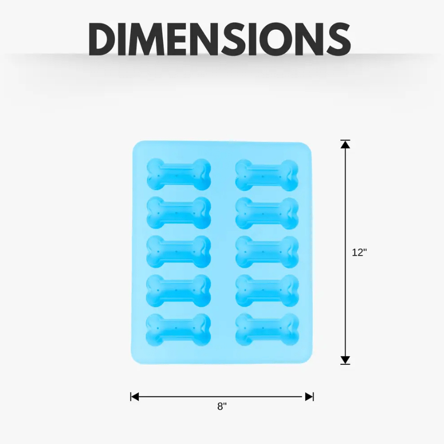 Country Living Bone - Shaped Silicone Baking Tray (10 - Cavity Mold) – for Homemade Dog Treats, Candy, Cookies, Chocolate, and Ice Cubes - Mac's Got More