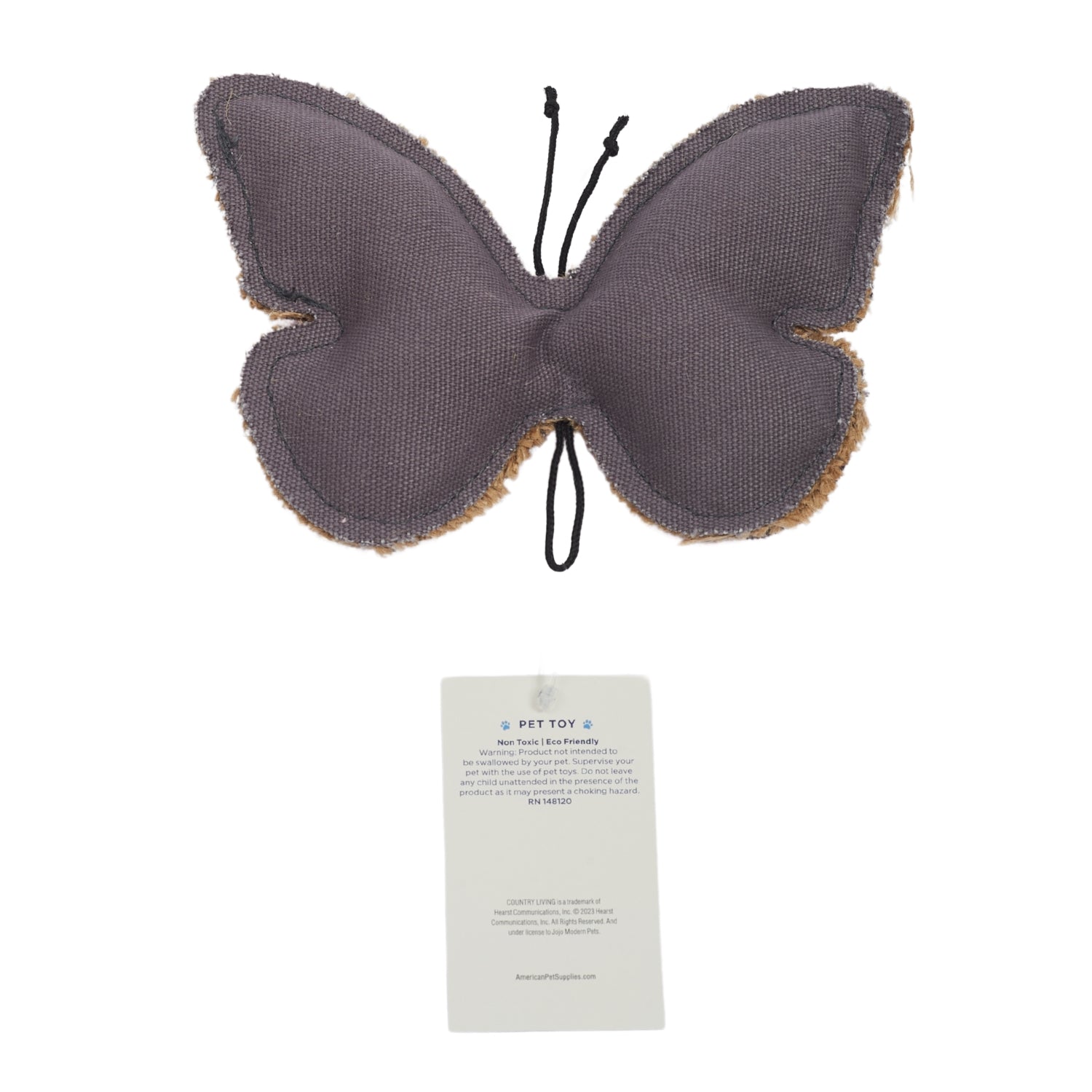 Country Living Canvas & Jute Butterfly - Shaped Dog Chew Toy – Durable, Safe and Non - Toxic - Mac's Got More