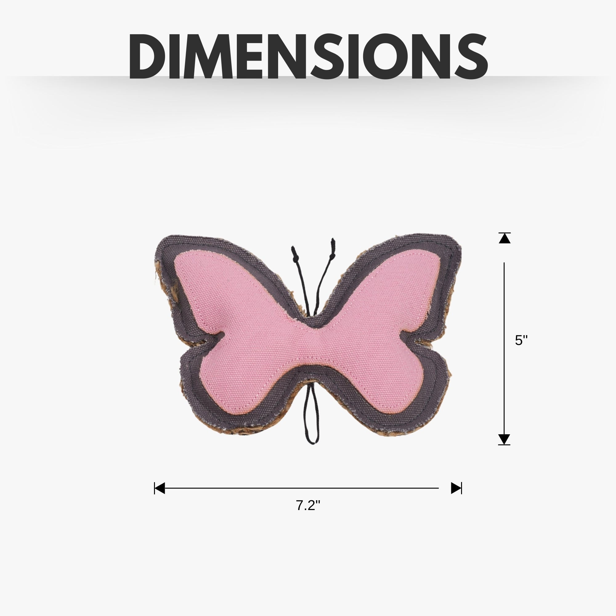 Country Living Canvas & Jute Butterfly - Shaped Dog Chew Toy – Durable, Safe and Non - Toxic - Mac's Got More