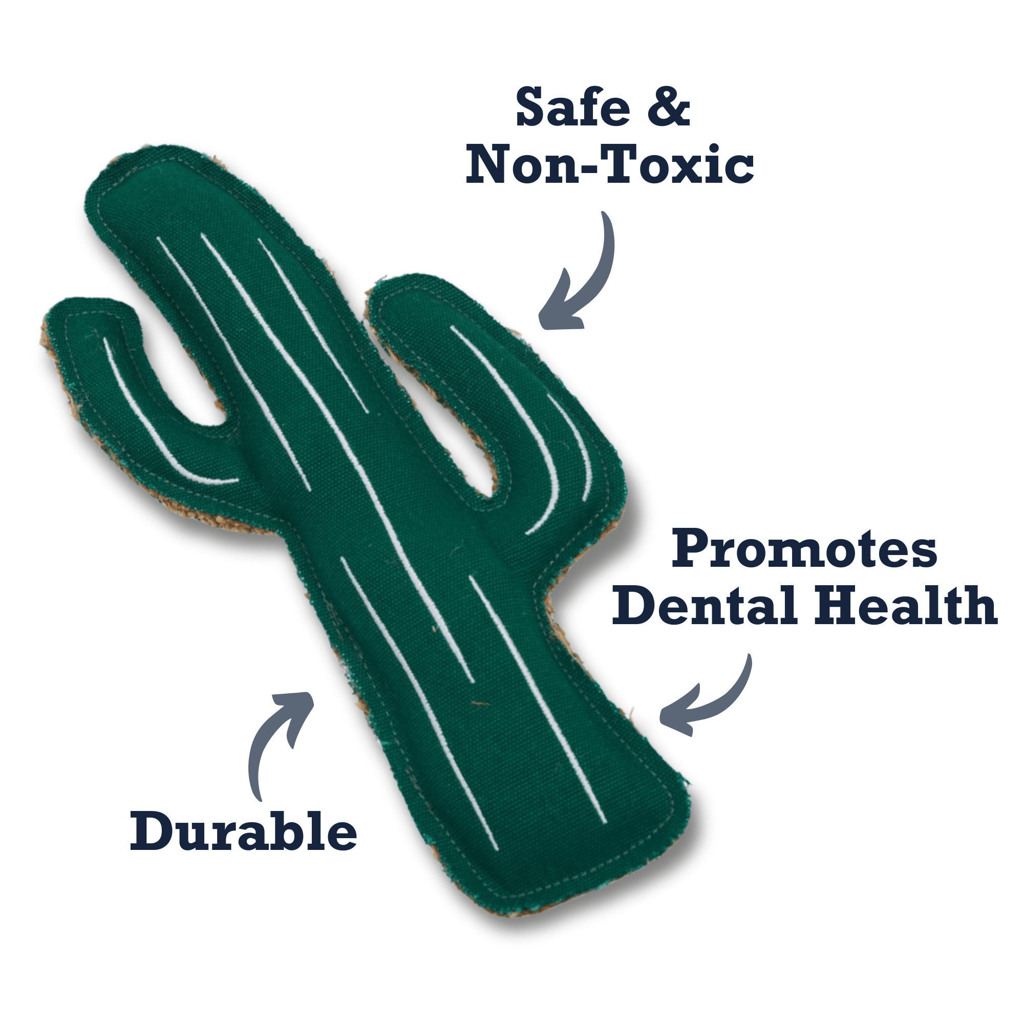 Country Living Canvas & Jute Cactus - Shaped Dog Chew Toy – Durable, Safe and Non - Toxic - Mac's Got More