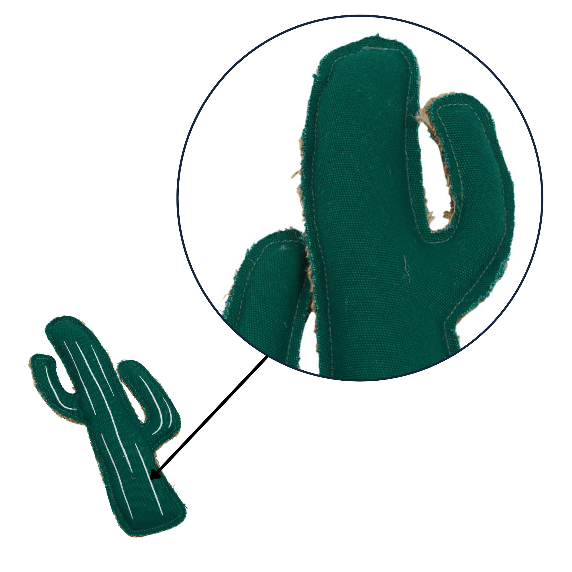 Country Living Canvas & Jute Cactus - Shaped Dog Chew Toy – Durable, Safe and Non - Toxic - Mac's Got More
