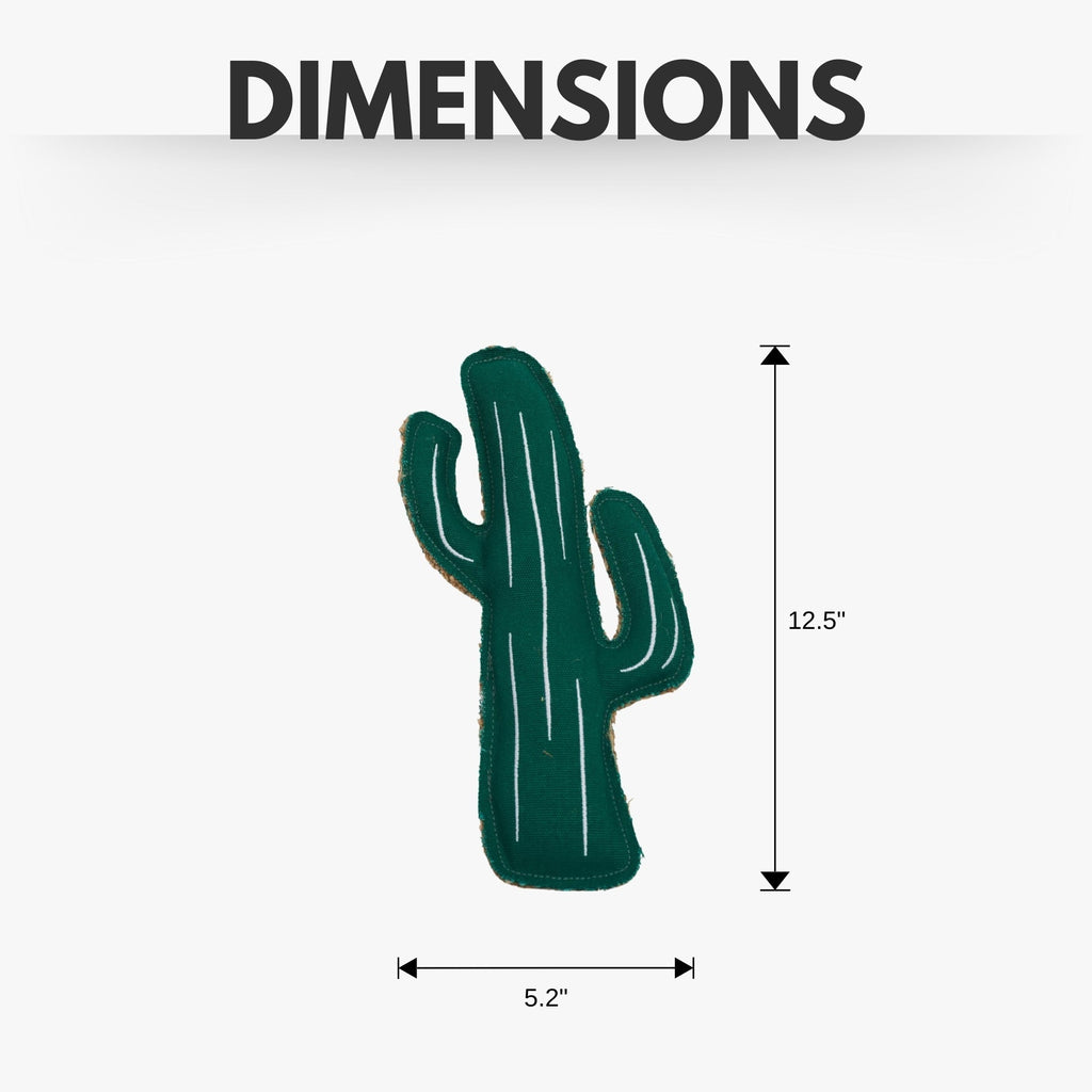 Country Living Canvas & Jute Cactus - Shaped Dog Chew Toy – Durable, Safe and Non - Toxic - Mac's Got More