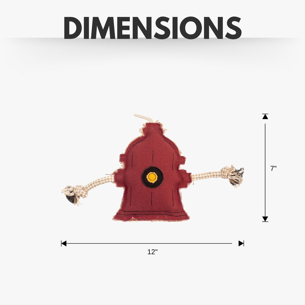 Country Living Canvas & Jute Fire Hydrant Dog Chew Toy – Durable, Safe and Non - Toxic - Mac's Got More