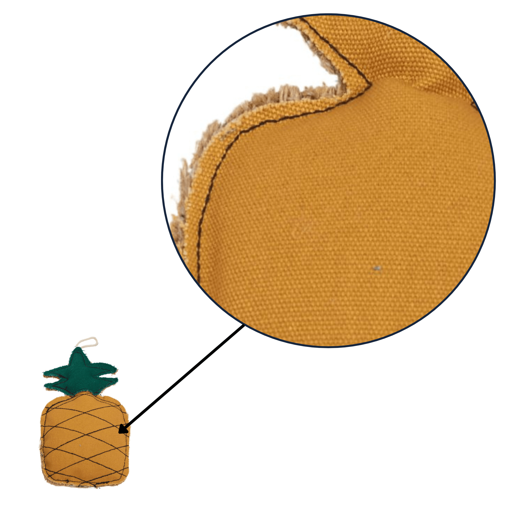 Country Living Canvas & Jute Pineapple - Shaped Dog Chew Toy – Durable, Safe and Non - Toxic - Mac's Got More