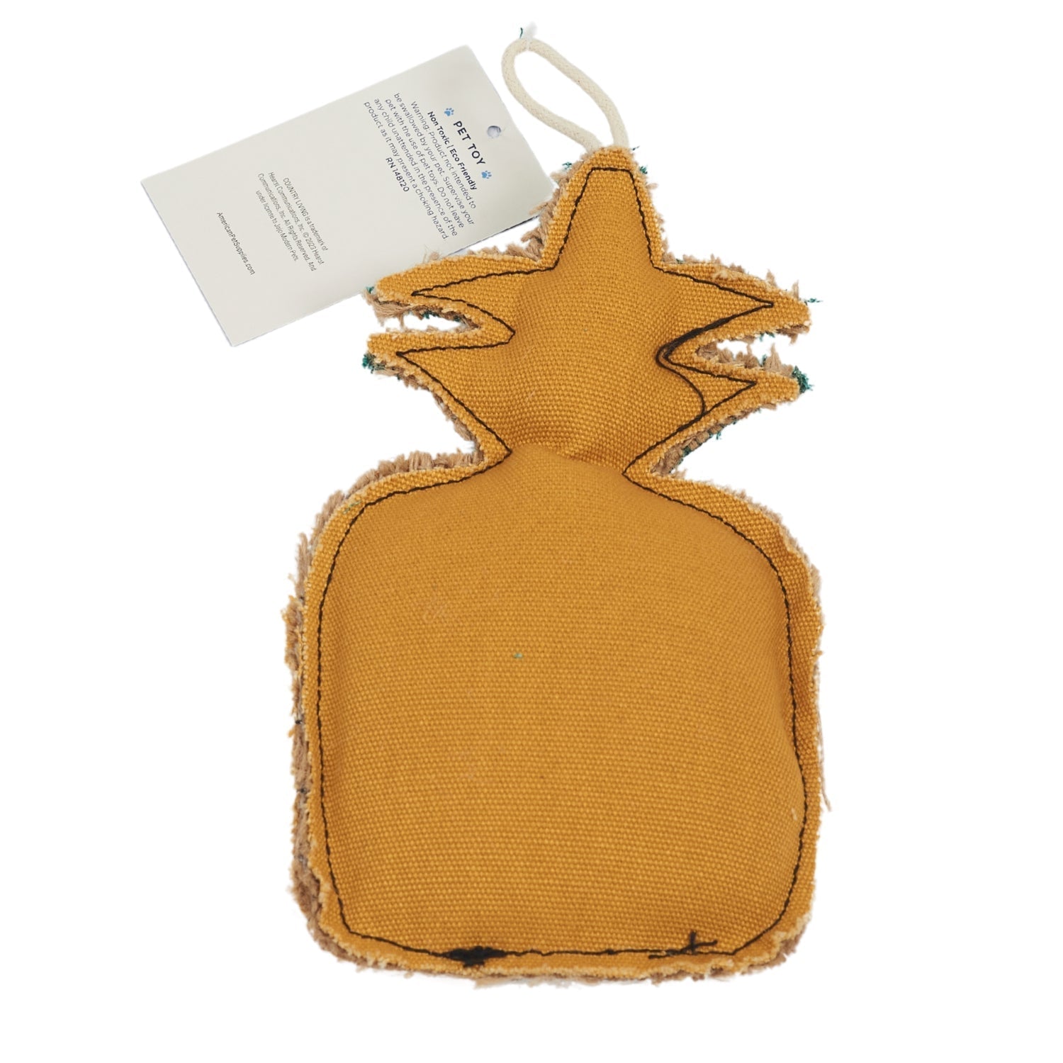 Country Living Canvas & Jute Pineapple - Shaped Dog Chew Toy – Durable, Safe and Non - Toxic - Mac's Got More