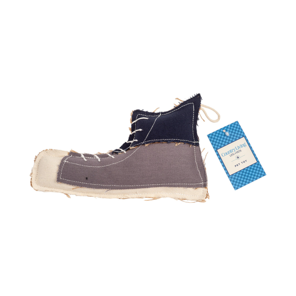 Country Living Canvas & Jute Shoe - Shaped Dog Chew Toy – Durable, Safe and Non - Toxic - Mac's Got More