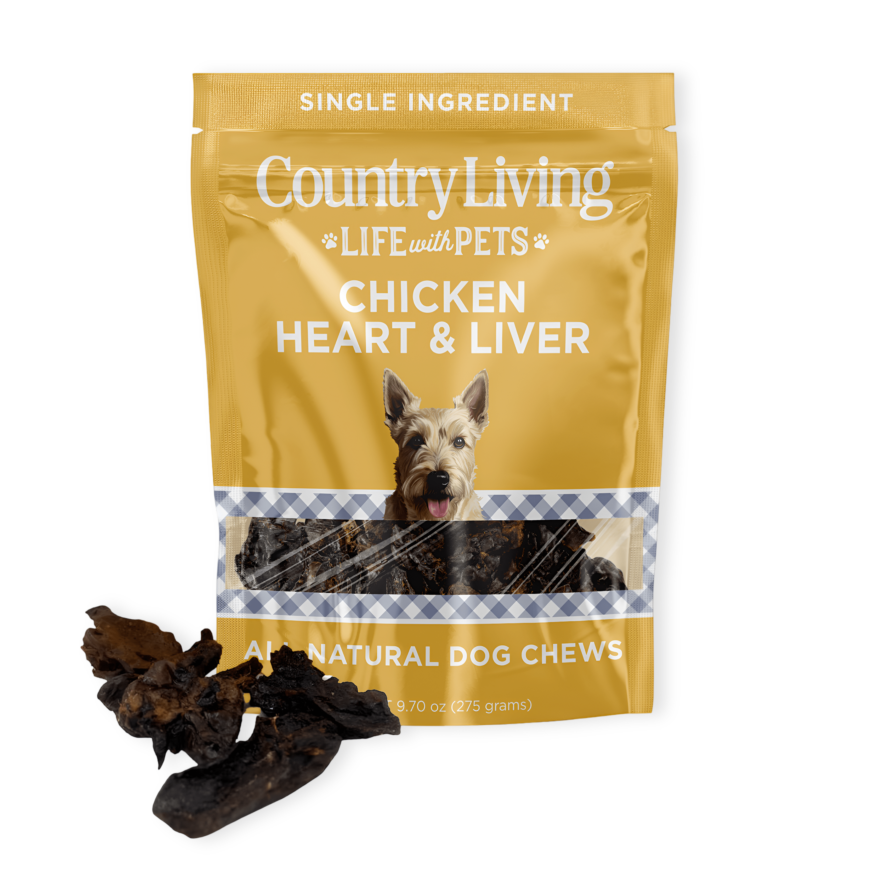 Country Living Dehydrated Chicken Hearts & Livers Dog Treats – 9oz Bag – 100% Natural, High - Protein, Single - Ingredient – Grain - Free, Healthy Training & Reward Treats – No Preservatives or Additives - Mac's Got More