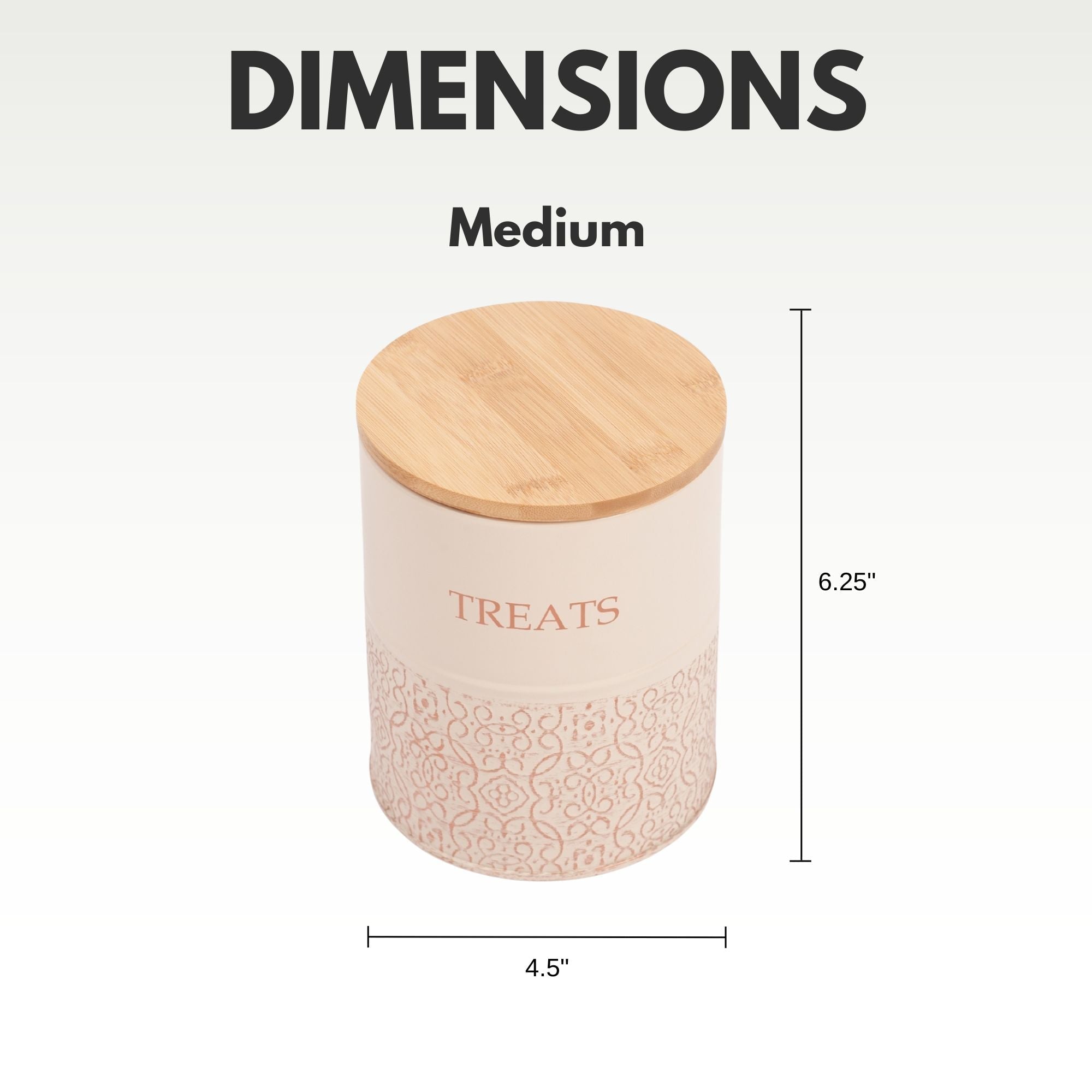 Country Living Dog Treat Canisters - Set of 2 Carbon Steel Jars with Bamboo Lids – White Swan - Mac's Got More