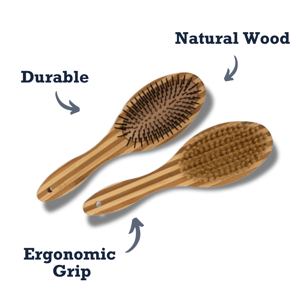 Country Living Dual - Sided Natural Wood Dog Brush - Ergonomic, Durable & Versatile - Mac's Got More