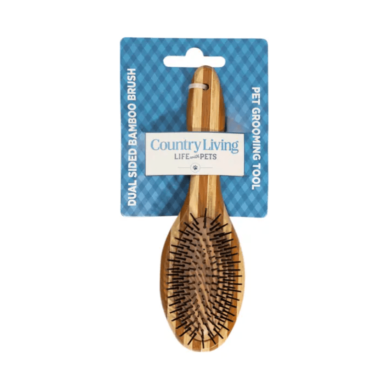 Country Living Dual - Sided Natural Wood Dog Brush - Ergonomic, Durable & Versatile - Mac's Got More