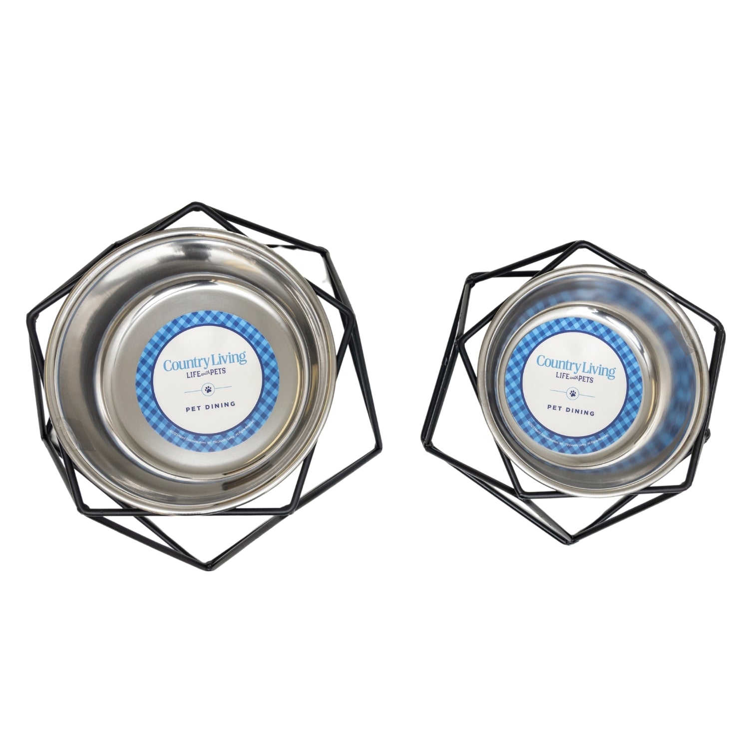 Country Living Elevated Single Dog Bowl Feeder – Geometric Design with Removable Stainless Steel Bowl - Mac's Got More