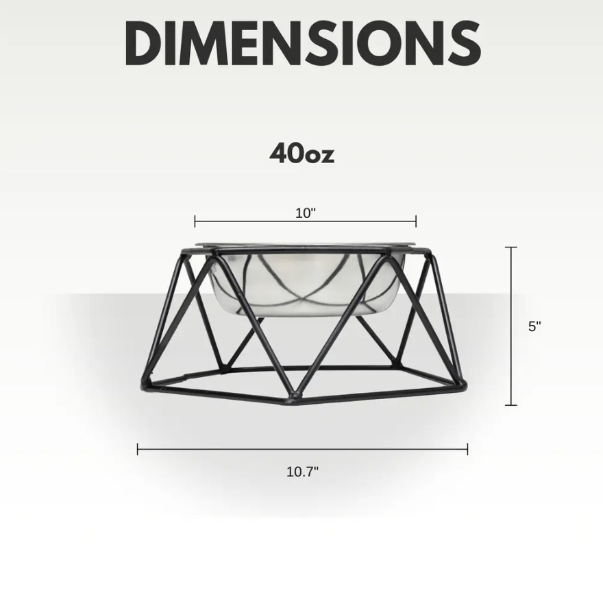 Country Living Elevated Single Dog Bowl Feeder – Geometric Design with Removable Stainless Steel Bowl - Mac's Got More