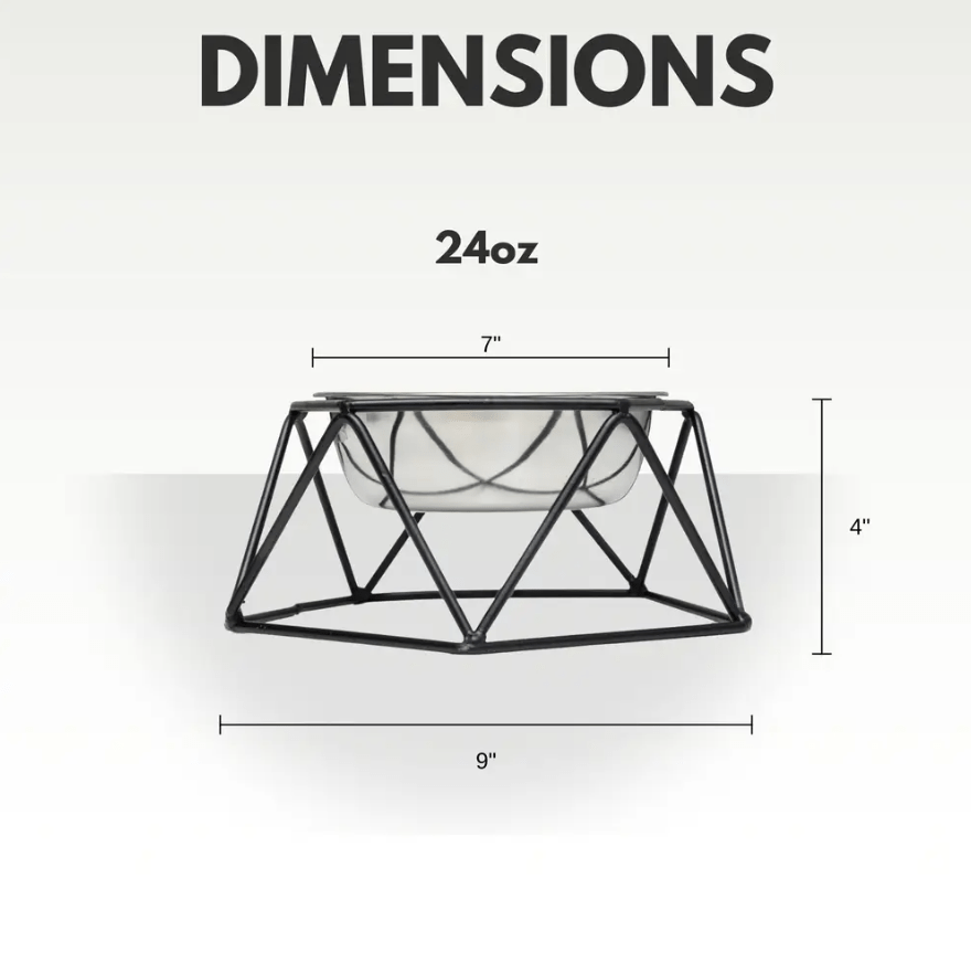 Country Living Elevated Single Dog Bowl Feeder – Geometric Design with Removable Stainless Steel Bowl - Mac's Got More