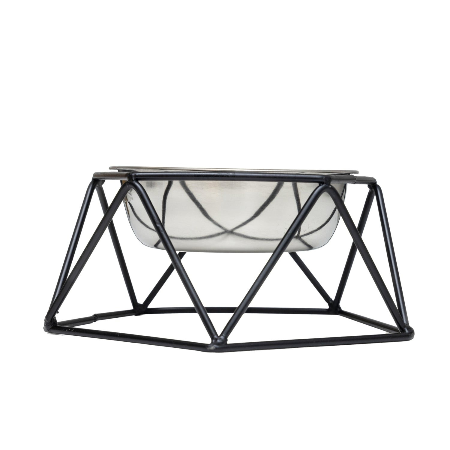 Country Living Elevated Single Dog Bowl Feeder – Geometric Design with Removable Stainless Steel Bowl - Mac's Got More