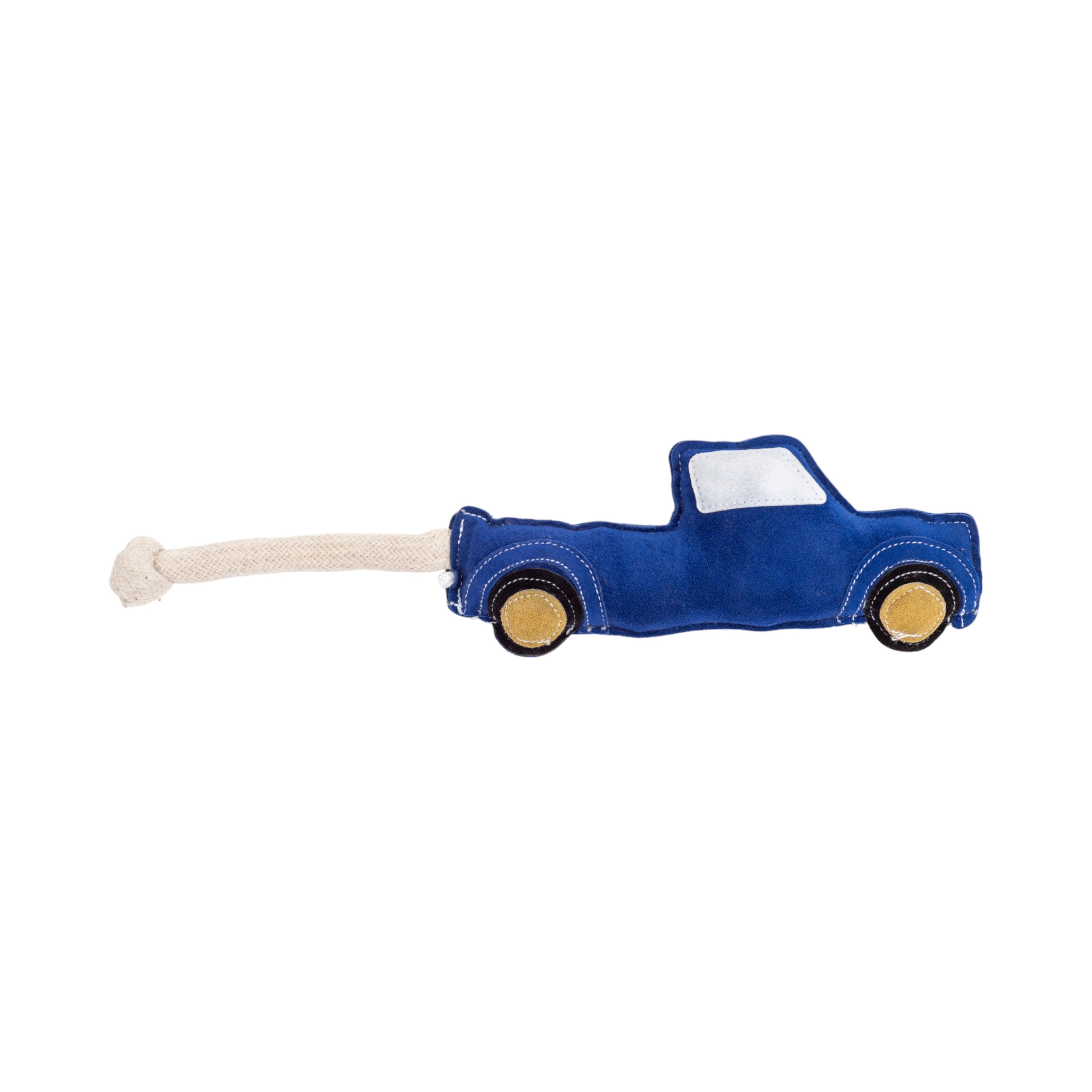 Country Living Faux Leather Blue Pickup Truck Dog Chew Toy, Durable, Safe and Non - Toxic - Mac's Got More
