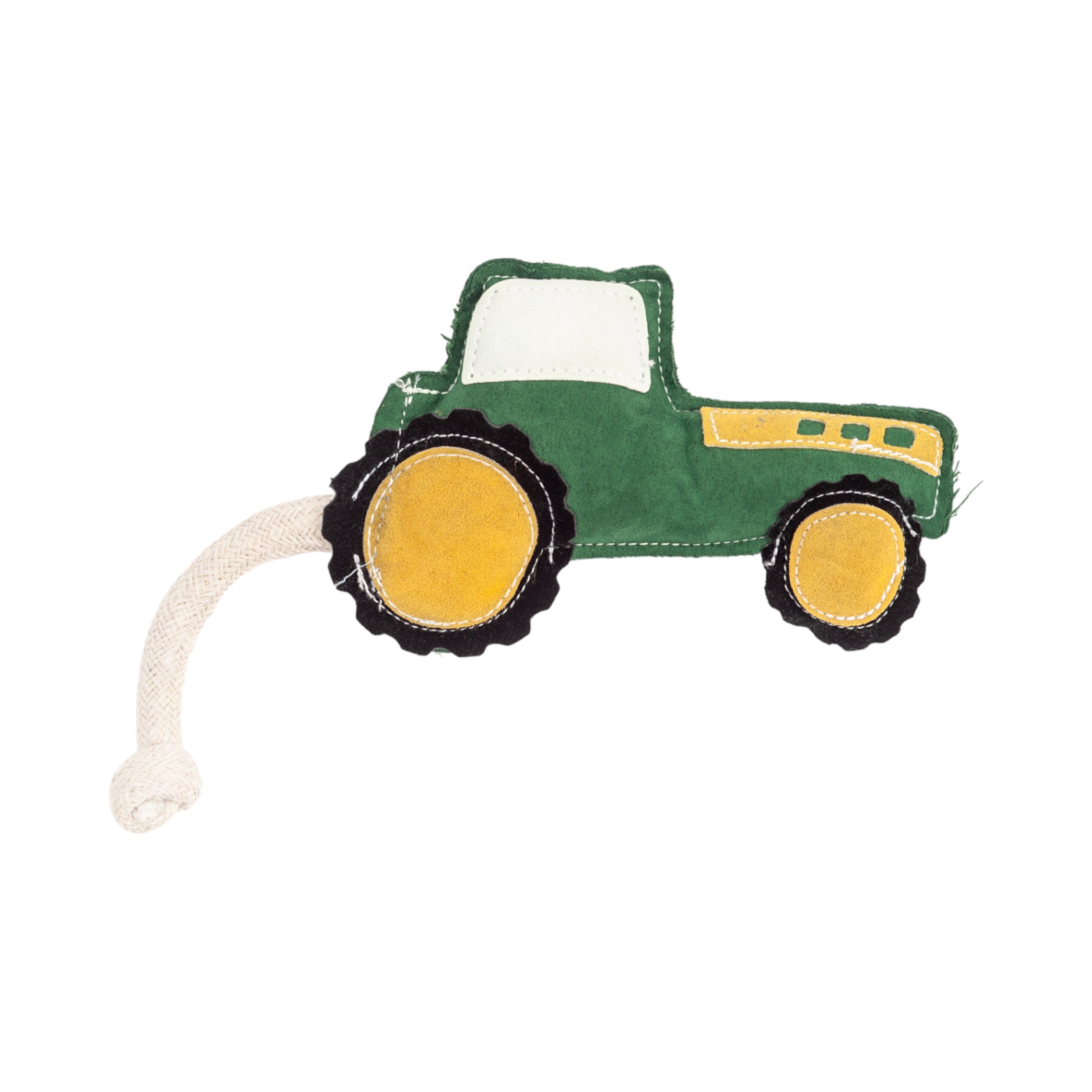 Country Living Faux Leather Green Tractor Dog Chew Toy, Durable, Safe and Non - Toxic - Mac's Got More