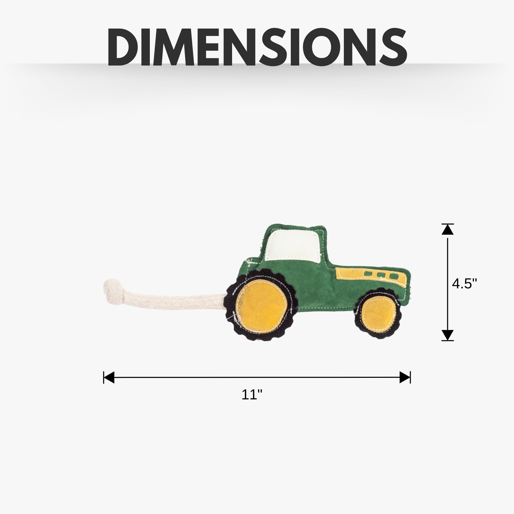 Country Living Faux Leather Green Tractor Dog Chew Toy, Durable, Safe and Non - Toxic - Mac's Got More