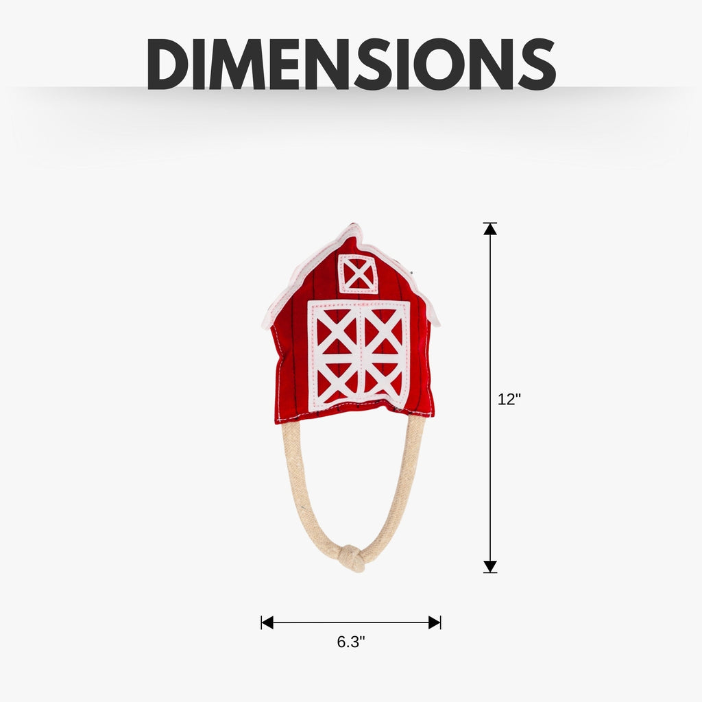 Country Living Faux Leather Red Barn Dog Chew Toy – Safe, Long - Lasting, and Non - Toxic - Mac's Got More