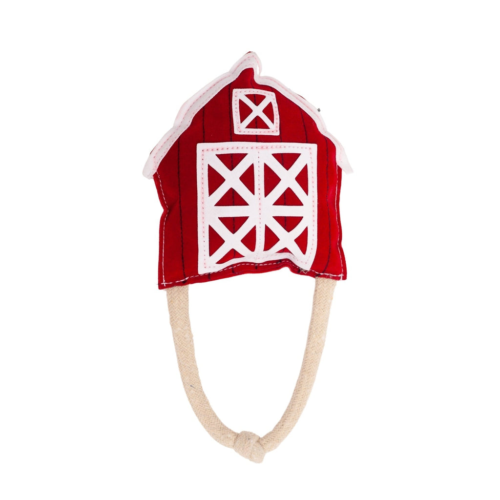 Country Living Faux Leather Red Barn Dog Chew Toy – Safe, Long - Lasting, and Non - Toxic - Mac's Got More