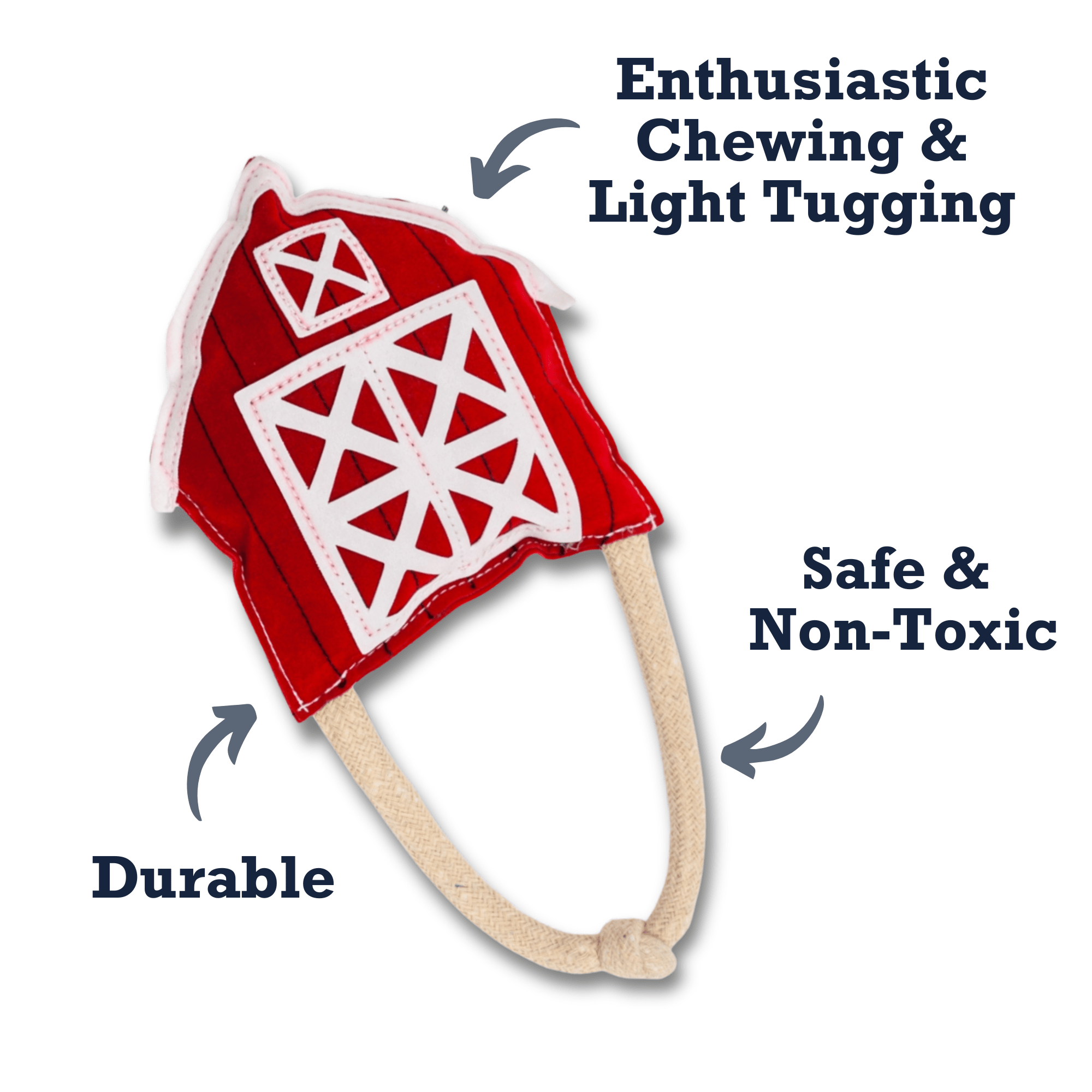 Country Living Faux Leather Red Barn Dog Chew Toy – Safe, Long - Lasting, and Non - Toxic - Mac's Got More