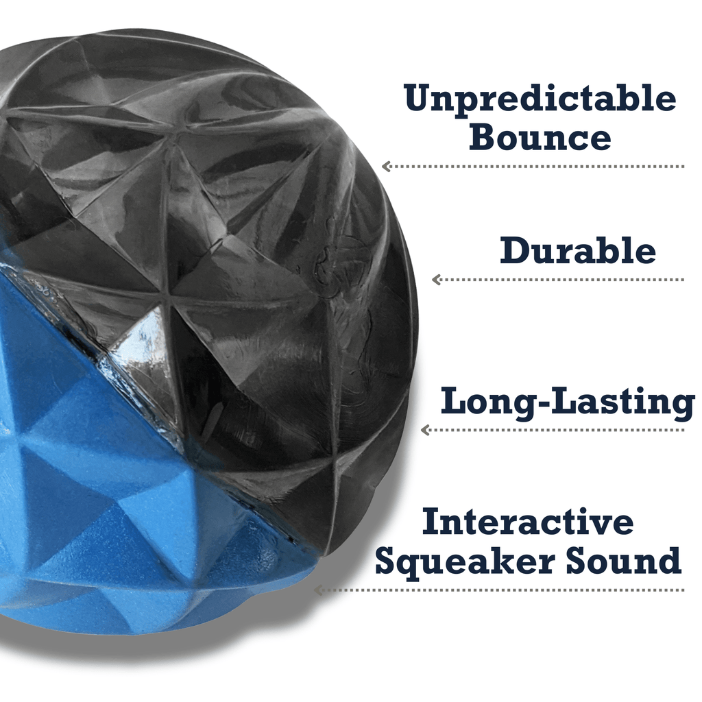 Country Living Geometric Textured Ball Dog Chew Toy, Interactive Rubber Toy for Mental Stimulation – Large - Mac's Got More