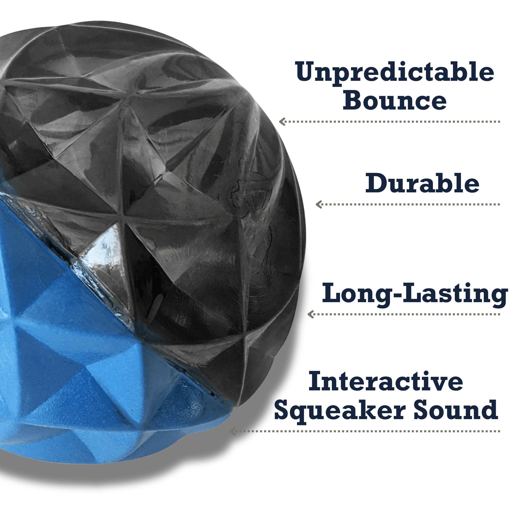 Country Living Geometric Textured Ball Dog Chew Toy, Interactive Rubber Toy for Mental Stimulation – Large - Mac's Got More