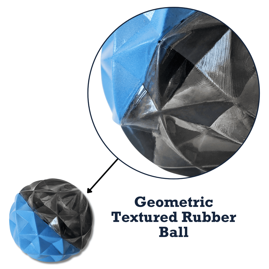 Country Living Geometric Textured Ball Dog Chew Toy, Interactive Rubber Toy for Mental Stimulation – Large - Mac's Got More