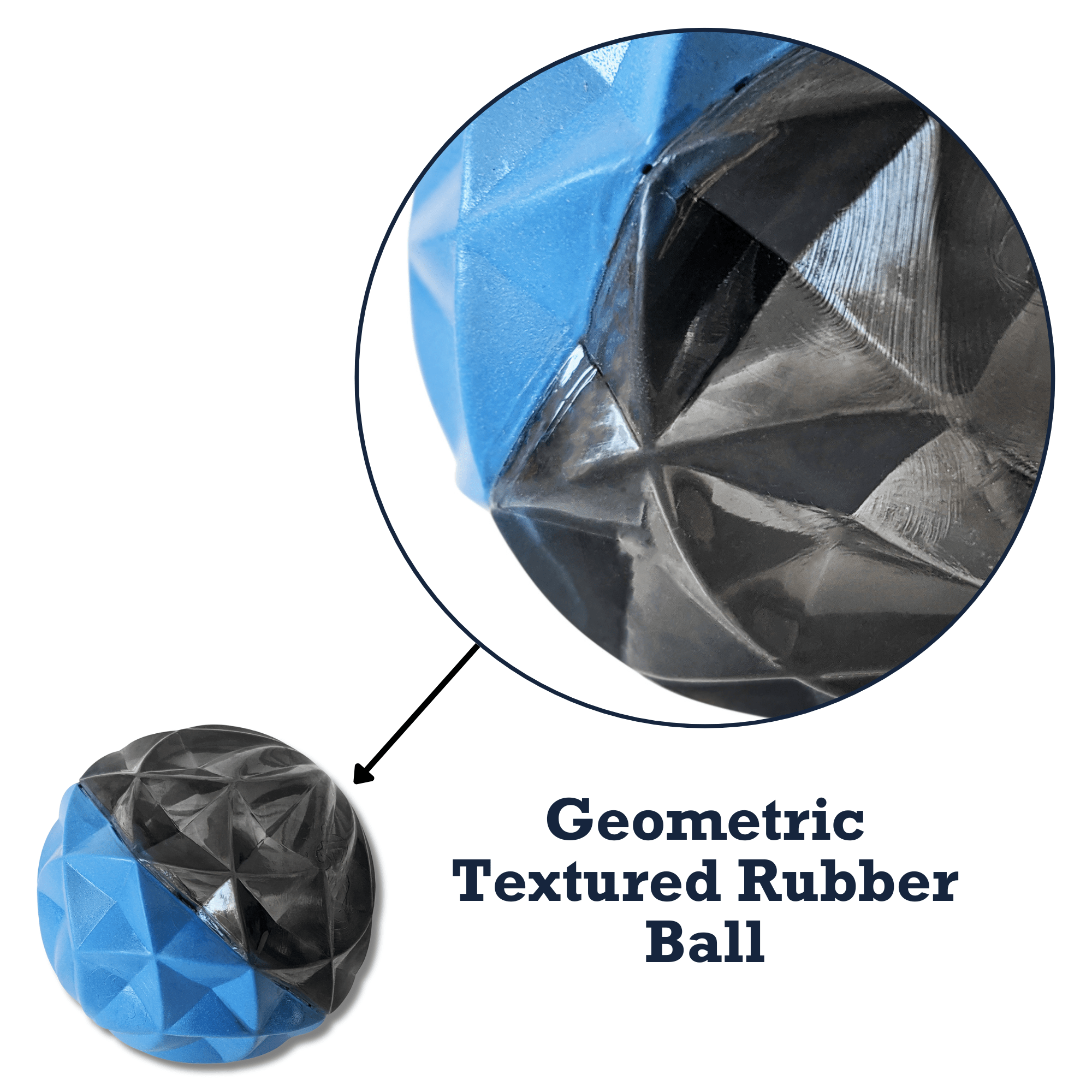 Country Living Geometric Textured Ball Dog Chew Toy, Interactive Rubber Toy for Mental Stimulation – Large - Mac's Got More