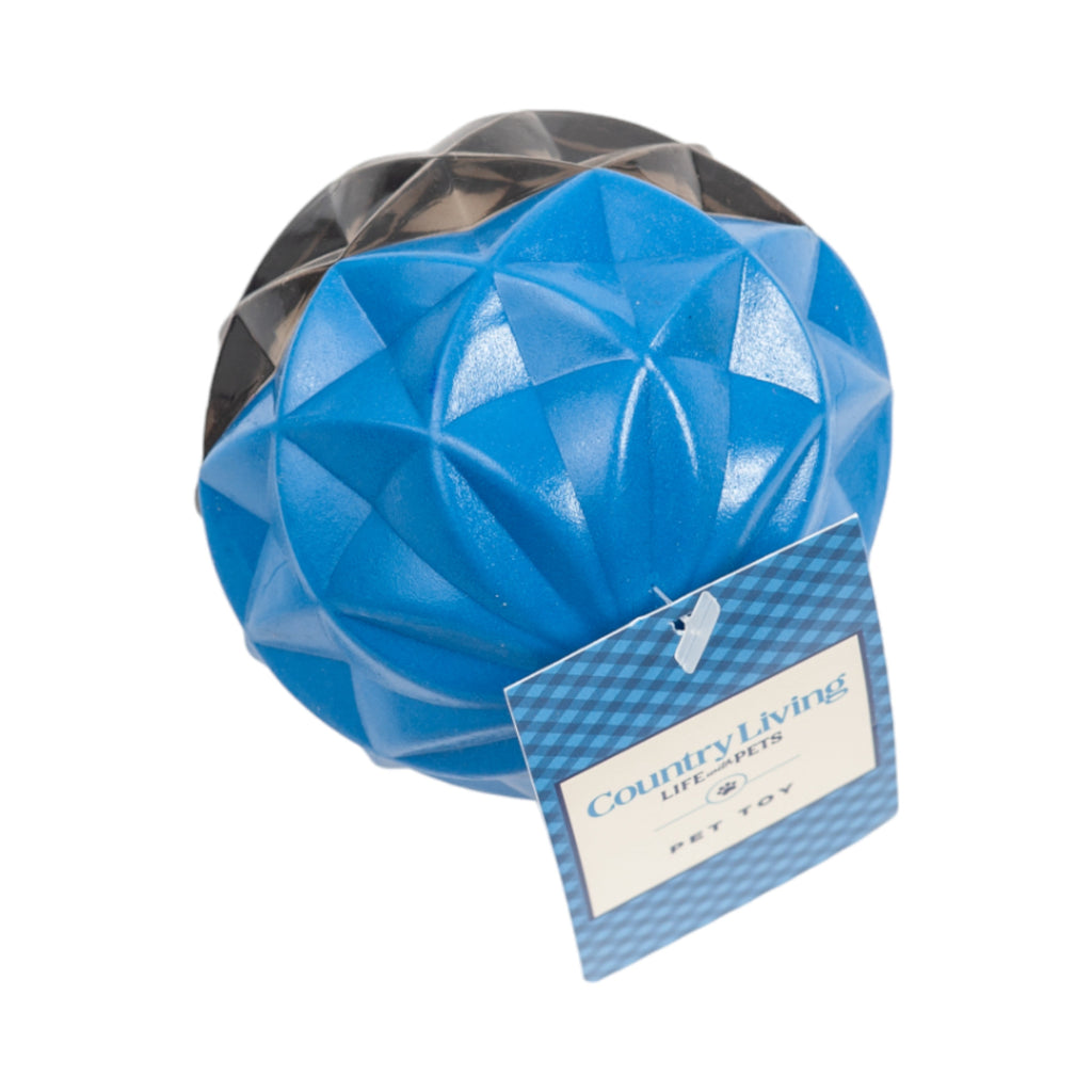 Country Living Geometric Textured Ball Dog Chew Toy, Interactive Rubber Toy for Mental Stimulation – Large - Mac's Got More