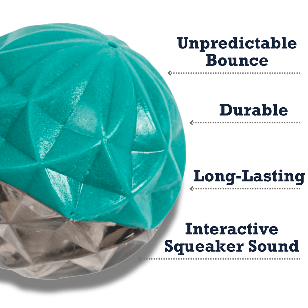Country Living Geometric Textured Ball Dog Chew Toy, Interactive Rubber Toy for Mental Stimulation – Small - Mac's Got More